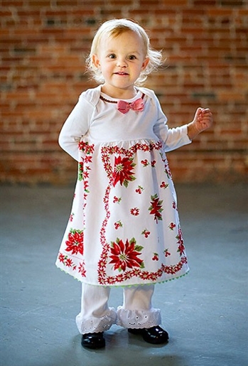 Babydoll Retro Christmas Hankie Dress