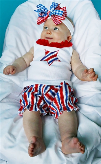 Patriot Stripe Baby Bloomer Set