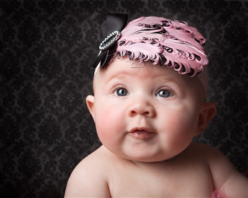 1930's The Betsy Feather Headband Black Pink