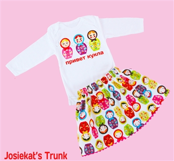 Matryoshka Skirt Set Russian Nesting Doll