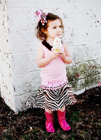 Pink Zebra Princess Skirt Set