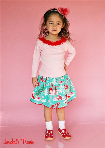 Reindeer Cheer Christmas Skirt Set