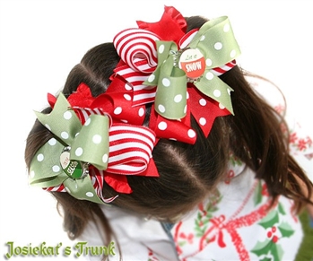 Retro Christmas Bottlecap Hairbows