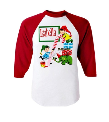 Christmas Santa Elf Baseball Tee