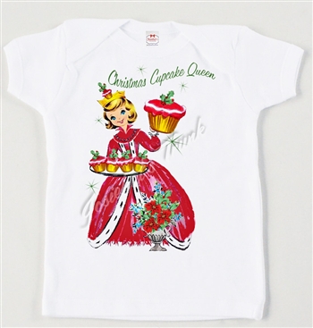 Retro Christmas Cupcake Queen Vintage Tee