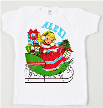 Retro Personalized Christmas Sleigh Vintage Tee