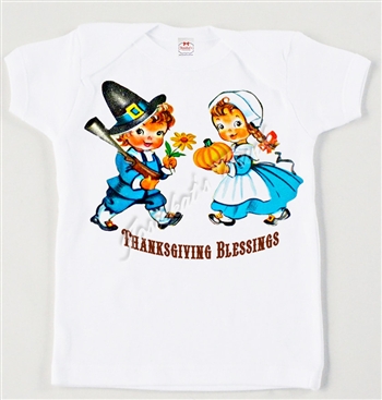 Retro Thanksgiving Boy and Girl Vintage Tee