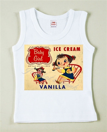 Retro Baby Girl Ice Cream Vintage Tee