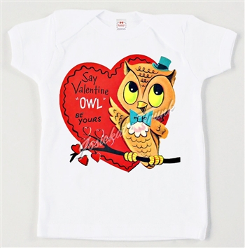 Retro Valentine Owl Vintage Tee